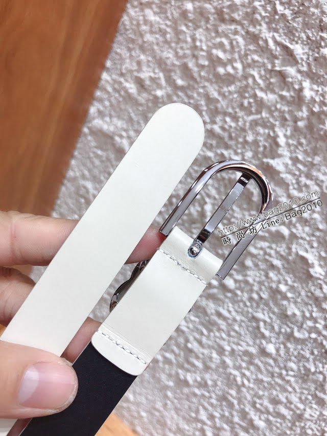 Chanel女士皮帶 香奈兒鑲嵌鑽石針扣小腰帶 香奈兒雙面可用小牛皮皮帶  jjp1094